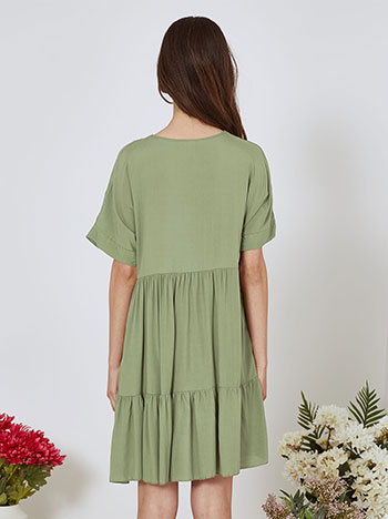 Dress cotton mini in khaki - Pose4