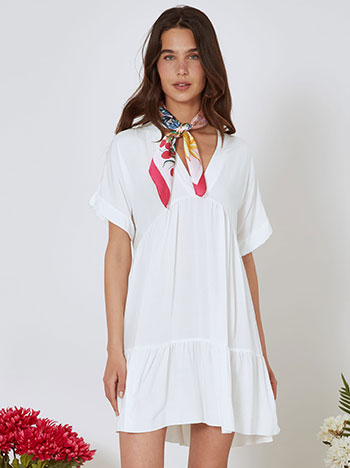 Dress cotton mini in white - Pose0