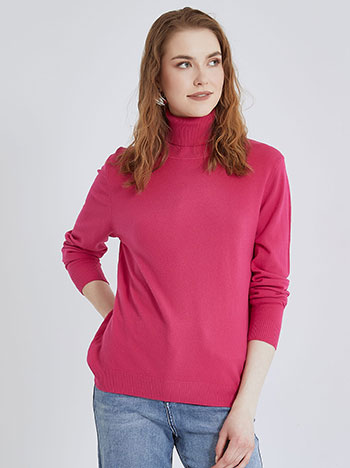 Turtleneck monochrome in fuchsia