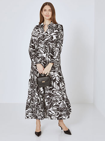 Shirtdress printed with strass in black