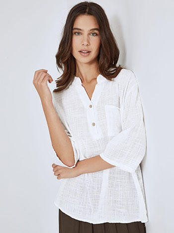 Top cotton with pocket in white