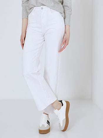Παντελόνι wide leg σε λευκό