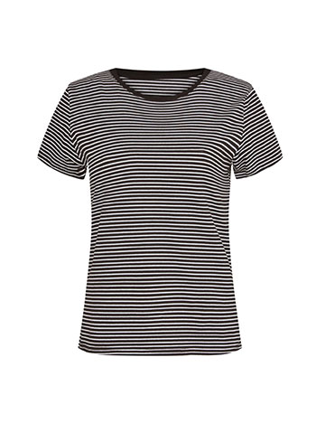 T-shirt ριγέ σε μαύρο - Pose2