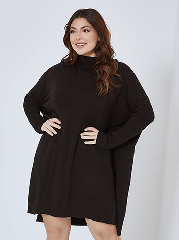 Φόρεμα μίνι πλεκτό oversized σε μαύρο