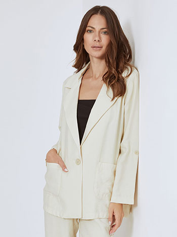 Blazer monochrome with viscose in light beige
