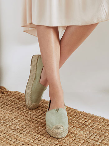 Espadrilles suede like in light khaki