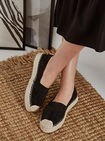 Espadrilles suede like in black