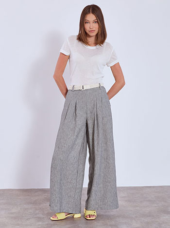 Wide leg trousers with pleats in grey