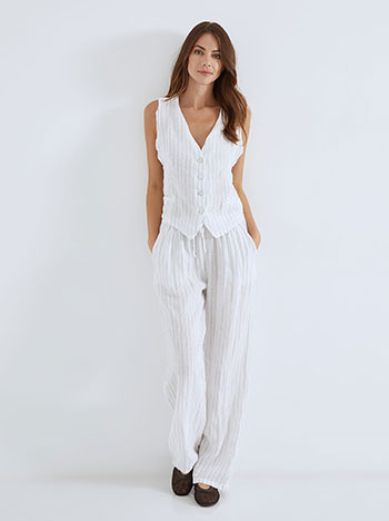 Vest linen with stripes in white, 17.99€ | Celestino