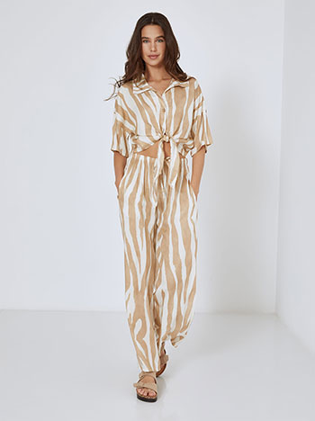 Shirt in zebra print in light brown