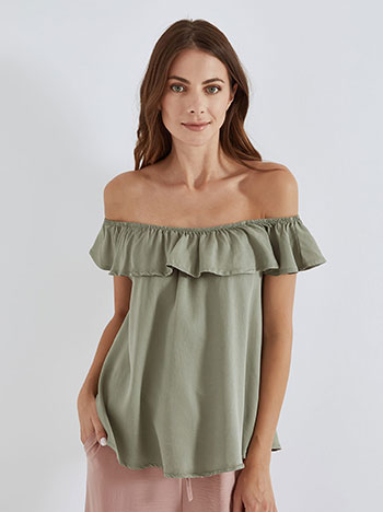 Top off the shoulder in khaki