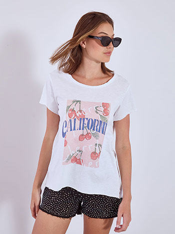 T-shirt California with strass in white