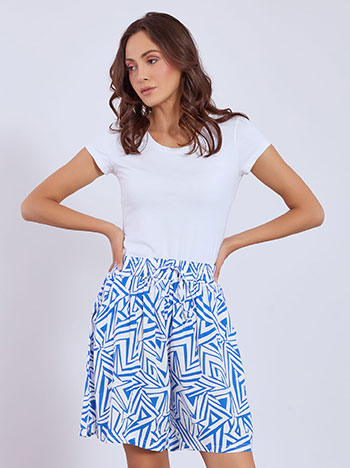 Shorts cotton printed in blue