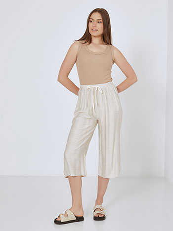 Culotte trousers high waist in light beige