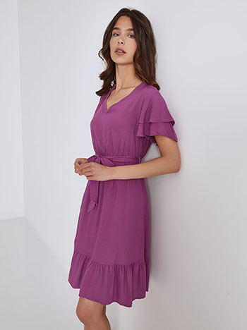Dress mini cotton in magenta