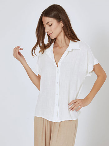 Shirt monochrome viscose in white