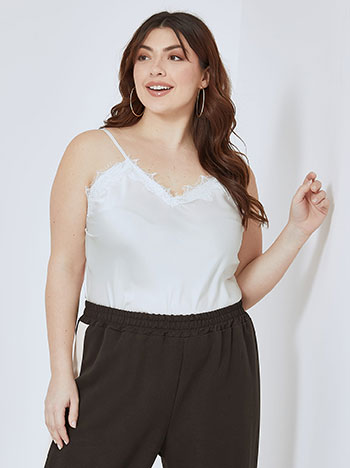 Lingerie με λεπτομέρειες δαντέλας σε λευκό