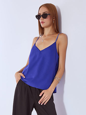 Lingerie σατέν σε μπλε ηλεκτρίκ
