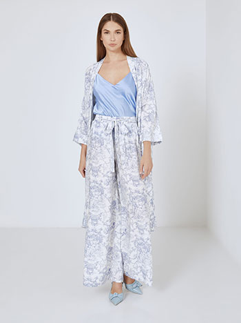 Kimono printed in blue - Pose0