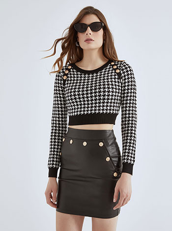 Skirt leather effect in black