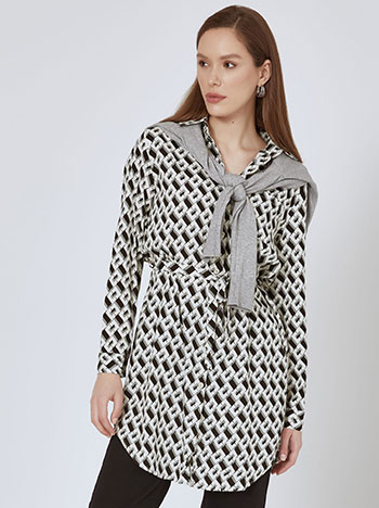 Shirt printed with pocket in grey