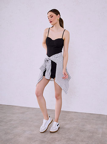 Φόρεμα μίνι ριπ σε μαύρο