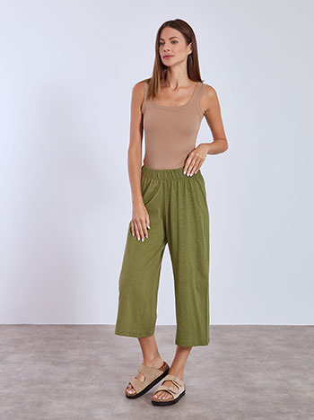 Culottes cotton in olive green