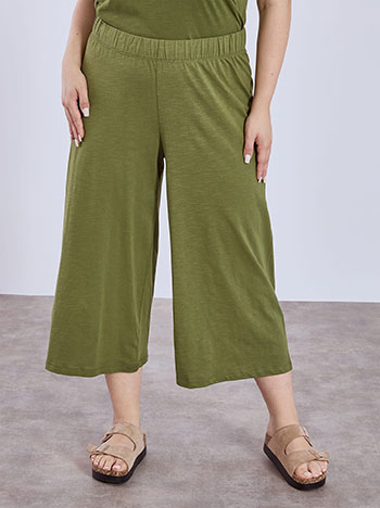 Culottes cotton in olive green