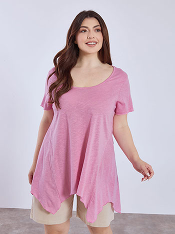 Μπλούζα με ασύμμετρο τελείωμα σε σάπιο μήλο