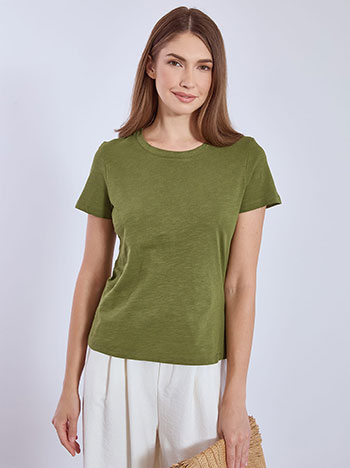 T-shirt cotton in olive green