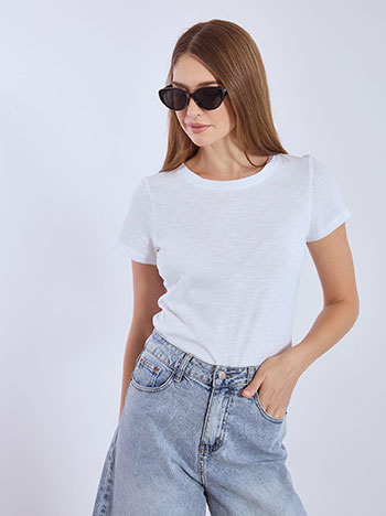 T-shirt βαμβακερό σε λευκό