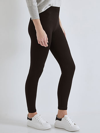 Leggings thermal with textured details in black