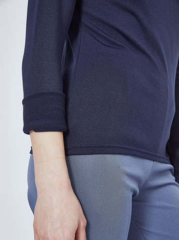 Turtleneck monochrome with fleece lining in dark blue