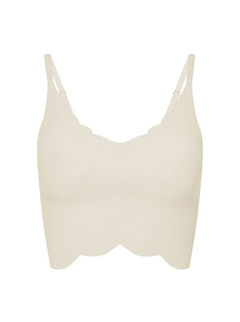 Bra with textured fabric in light beige
