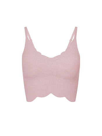 Bra with textured fabric in light purple