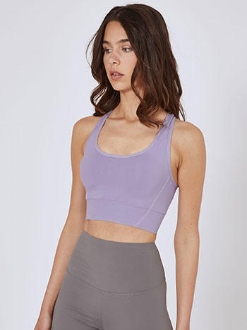 Bustier with sports back in purple