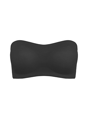 Bra strapless rib in black
