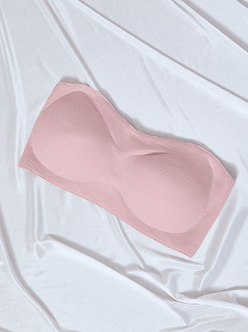 Bra strapless rib in dusty pink