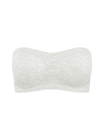 Bra strapless rib in light grey