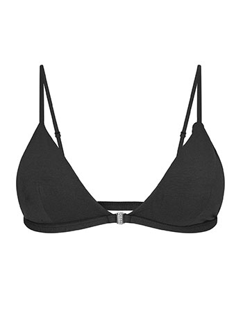 Bra with front fastening in black