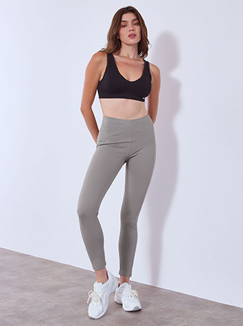 Leggings with decorative seams in grey
