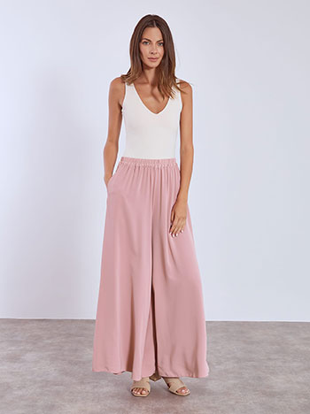 Wide leg trousers monochrome in dusty pink