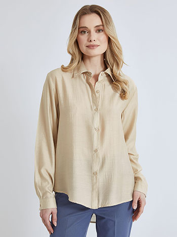 Shirt asymmetric monochrome in beige