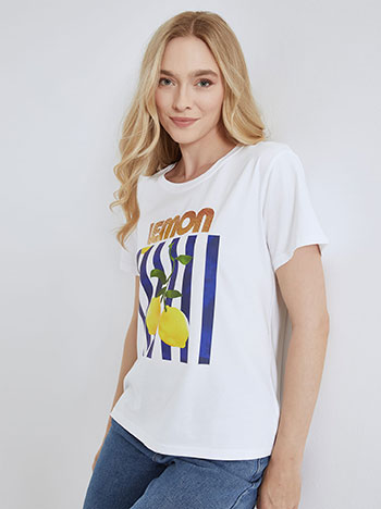 T-shirt with graphic lemon in blue