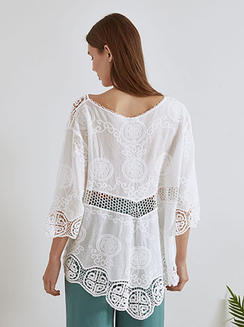 トップス ERiKO KATORi stone cut jacquard camisole Top embroidered with perforated details in black, 19.99