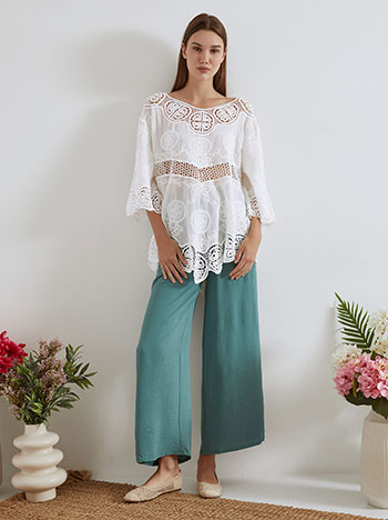 Top embroidered with perforated details in black, 19.99