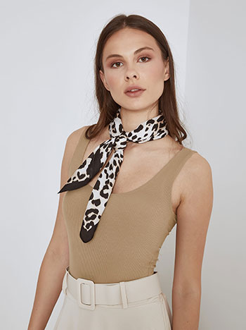 Bodysuit elastic ribbed in brown