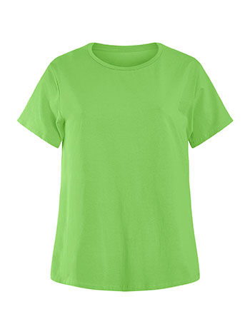 T-shirt with cotton in green - Pose2