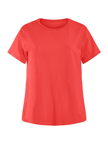 T-shirt with cotton in coral - Pose2