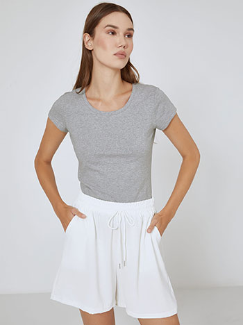 Τ-shirt με βαμβάκι σε γκρι